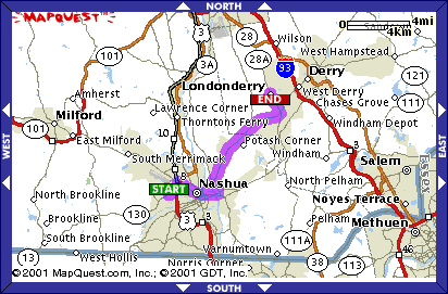 Overview Map to Londonderry NH