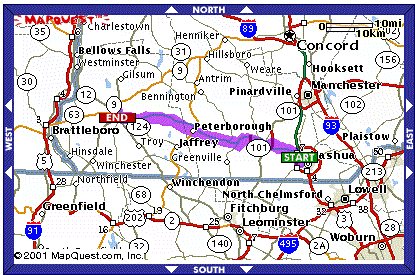 Overview Map to Keene